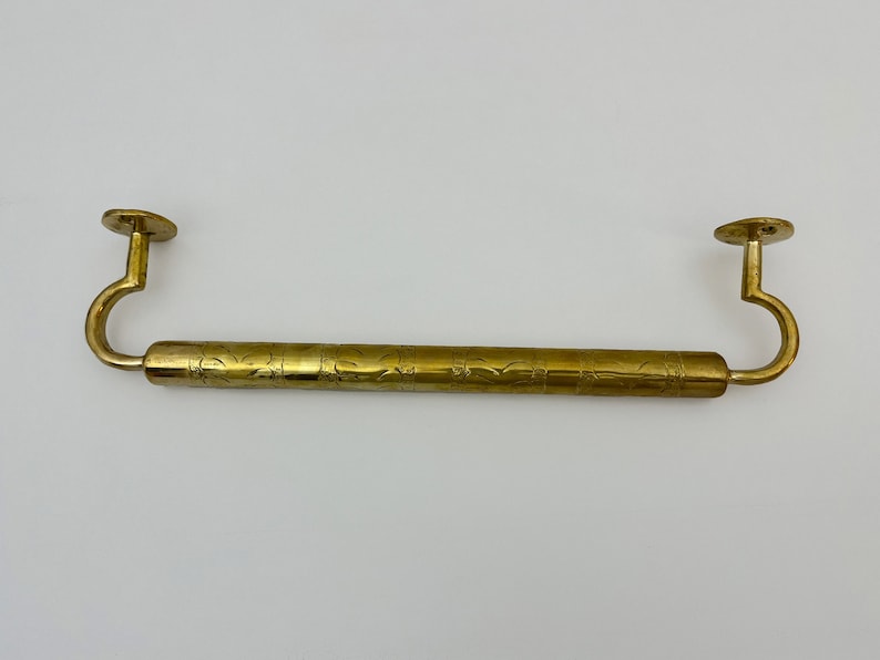 Handcrafted Engraved Brass Towel Bar