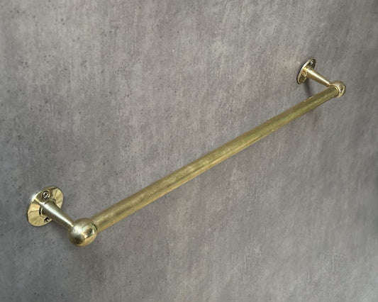 Handmade Unlacquered Brass Towel Rail
