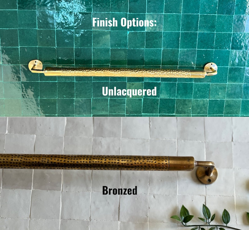 Hand-Hammered Antique Brass Towel Bar