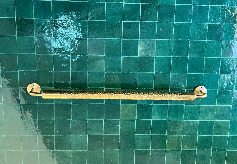 Hand-Hammered Antique Brass Towel Bar