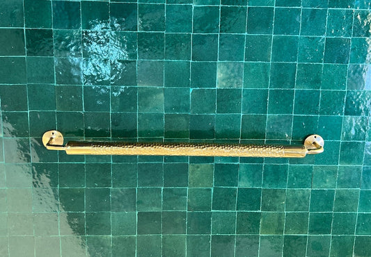 Hand-Hammered Antique Brass Towel Bar