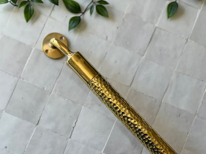 Hand-Hammered Antique Brass Towel Bar