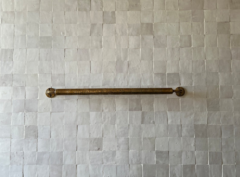 Hand-Hammered Antique Brass Towel Bar