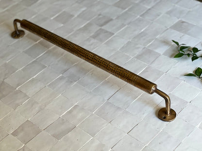 Hand-Hammered Antique Brass Towel Bar