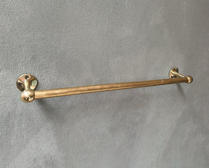Handcrafted Unlacquered Brass Towel Bar