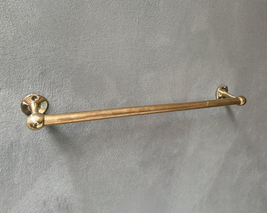 Handcrafted Unlacquered Brass Towel Bar