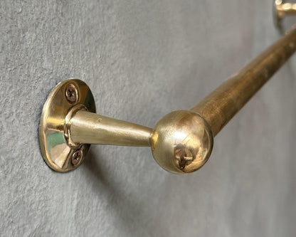 Handcrafted Unlacquered Brass Towel Bar