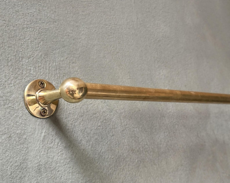 Handcrafted Unlacquered Brass Towel Bar