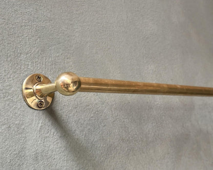 Handcrafted Unlacquered Brass Towel Bar