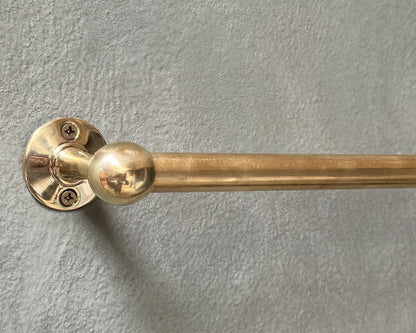 Handcrafted Unlacquered Brass Towel Bar