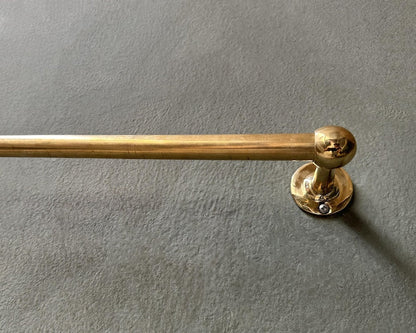 Handcrafted Unlacquered Brass Towel Bar