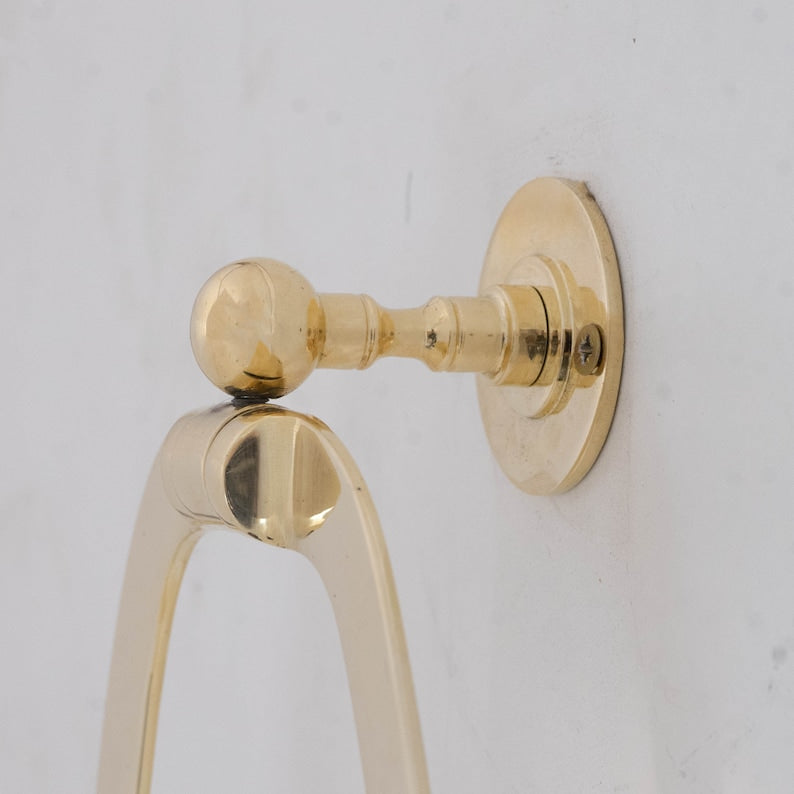 Handmade Unlacquered Brass Towel Holder