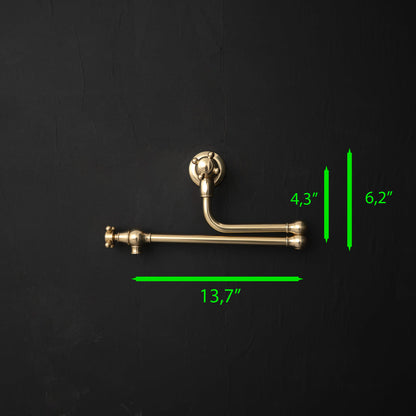 Artisan Brass Wall-Mounted Folding Pot Filler