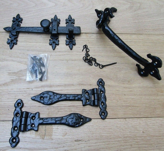 Black Antique CAST IRON LEAF hinges