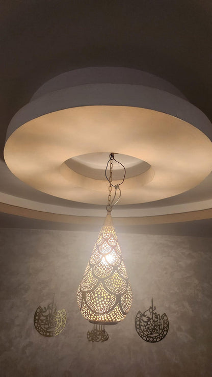 Moroccan Brass Ceiling Light – Handmade Boho Pendant Lamp