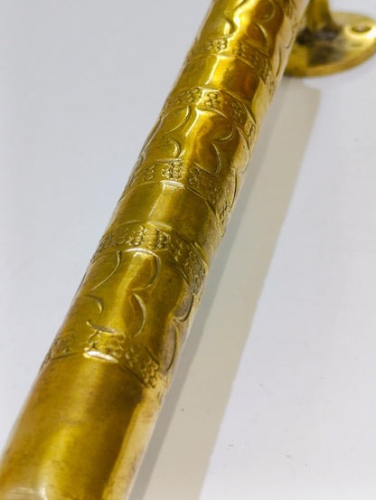 Engraved Brass Bathroom Towel Rack