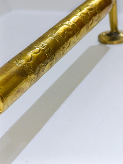 Engraved Brass Bathroom Towel Rack