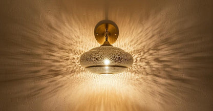 Handmade Moroccan Brass Wall Sconce Boho Home Lighting