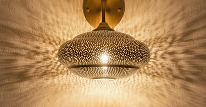 Handmade Moroccan Brass Wall Sconce Boho Home Lighting