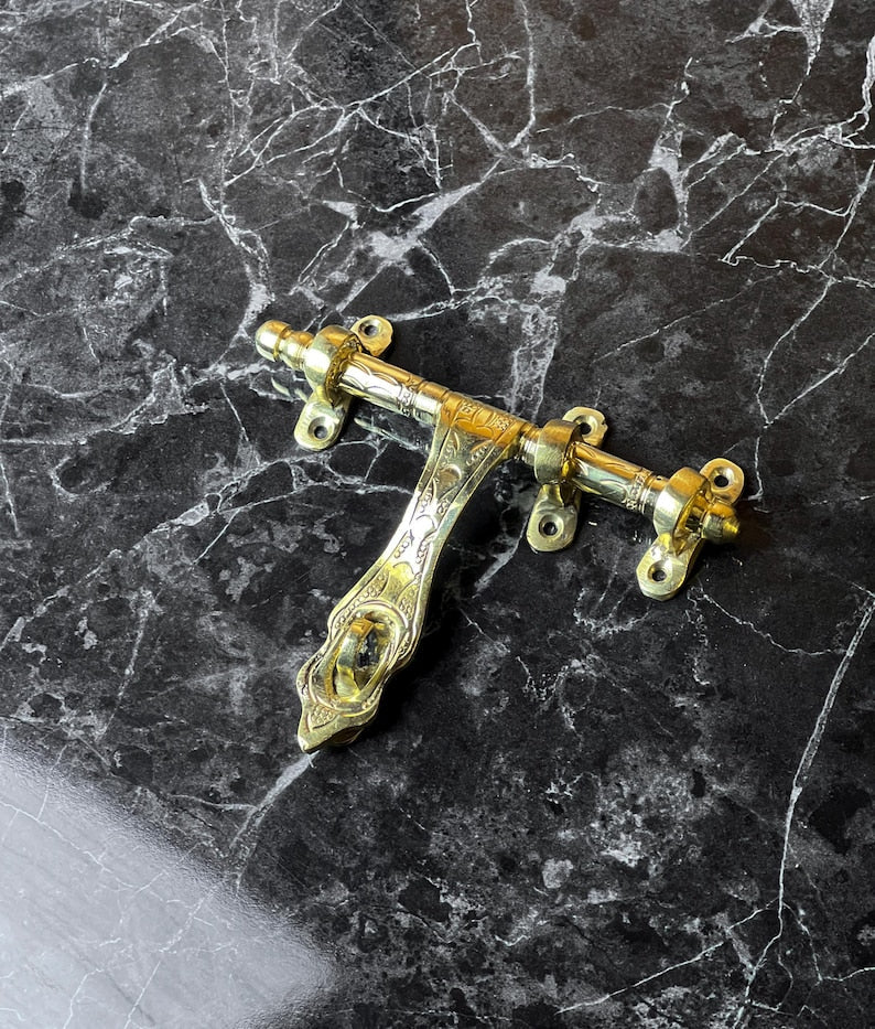 Vintage Brass Sliding Bolt Door Lock