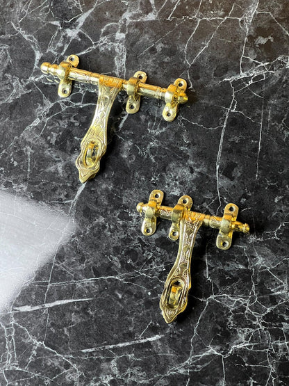 Vintage Brass Sliding Bolt Door Lock