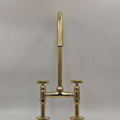 Polished Brass Swan Neck Vanity Tap