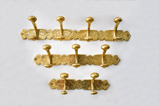 Handcrafted Unlacquered Brass Wall Hook