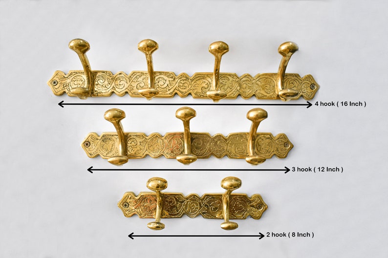 Handcrafted Unlacquered Brass Wall Hook