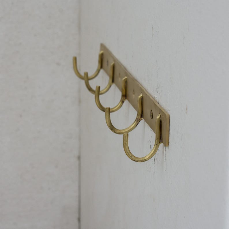 Solid Brass Coat Hooks Rack
