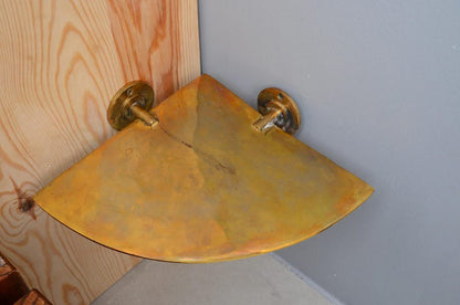 Living Finish Solid Brass Corner Shelf