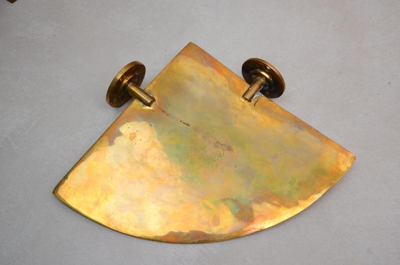 Living Finish Solid Brass Corner Shelf