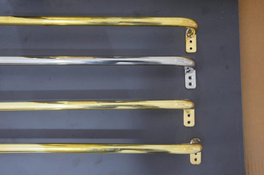 Unlacquered Solid Brass Curtain Rod with French Return – Wall Mount, DDP Shipping