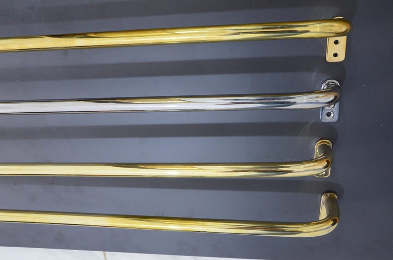 Unlacquered Solid Brass Curtain Rod with French Return – Wall Mount, DDP Shipping