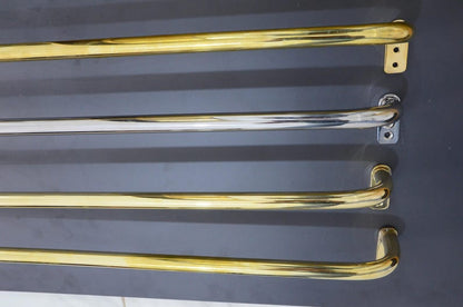 Unlacquered Solid Brass Curtain Rod with French Return – Wall Mount, DDP Shipping