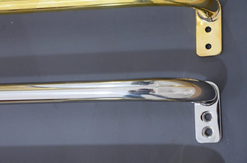 Unlacquered Solid Brass Curtain Rod with French Return – Wall Mount, DDP Shipping