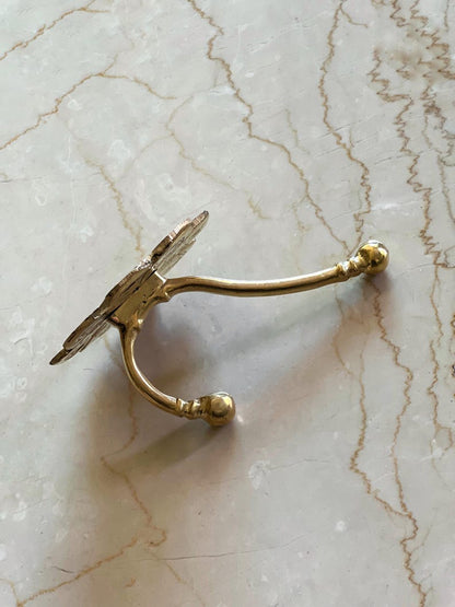 Handmade Unlacquered Brass Wall Hooks