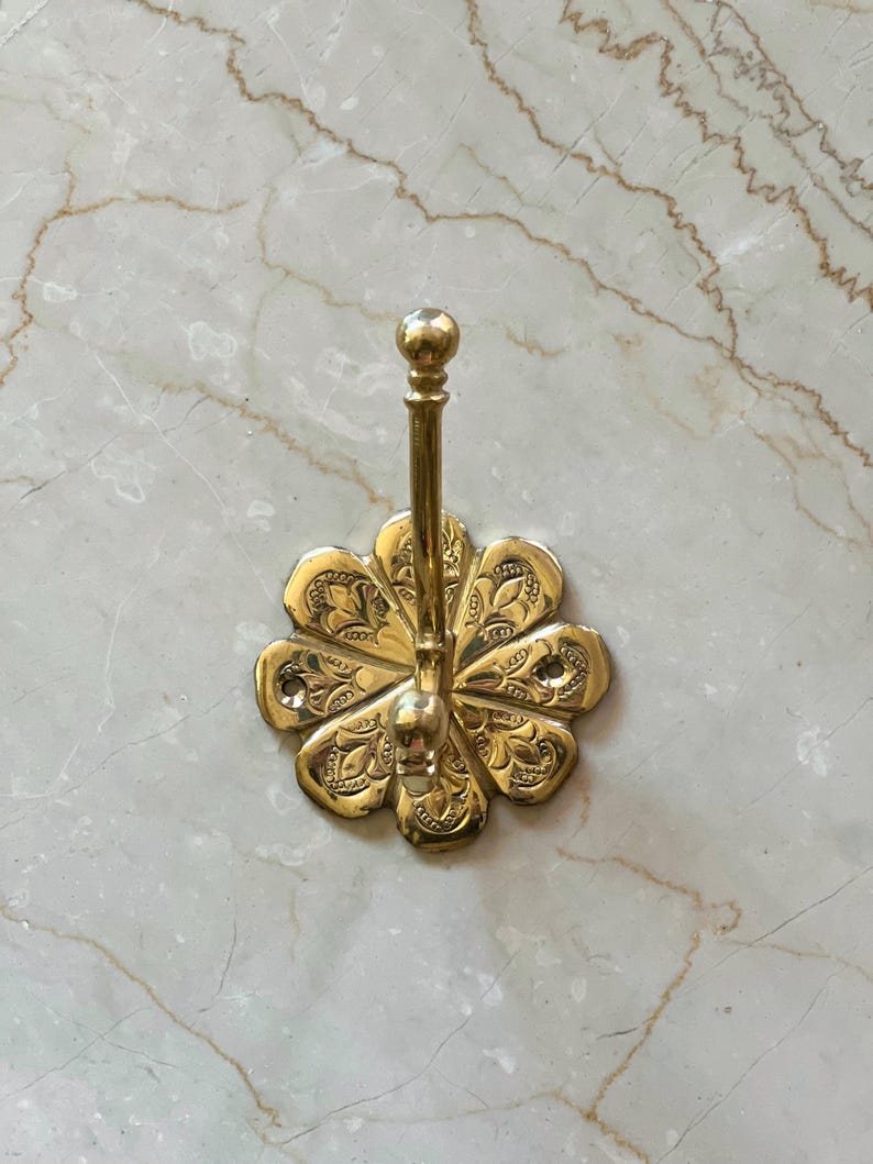 Handmade Unlacquered Brass Wall Hooks