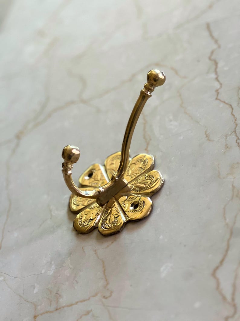 Handmade Unlacquered Brass Wall Hooks