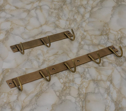 Luxury Solid Brass Hooks Rail Wall Mounted Coat & Towel Rack