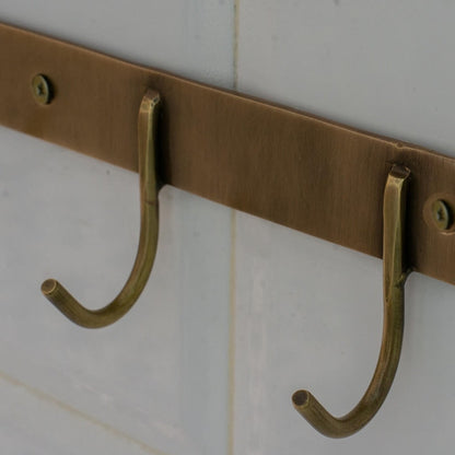 Luxury Solid Brass Hooks Rail Wall Mounted Coat & Towel Rack