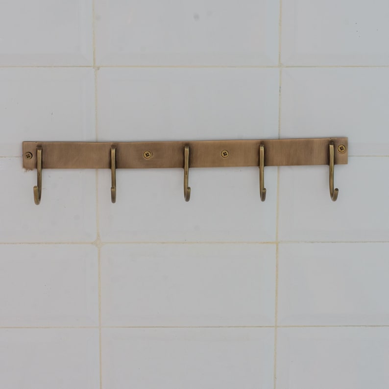 Luxury Solid Brass Hooks Rail Wall Mounted Coat & Towel Rack
