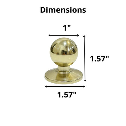 Unlacquered Brass Ball Cabinet Knobs Drawer Brass Knobs