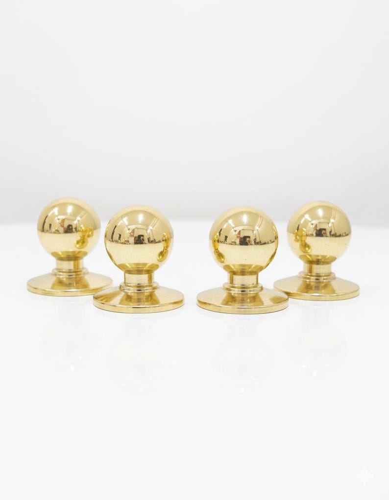 Unlacquered Brass Ball Cabinet Knobs Drawer Brass Knobs