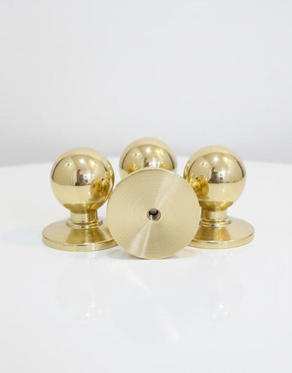 Unlacquered Brass Ball Cabinet Knobs Drawer Brass Knobs