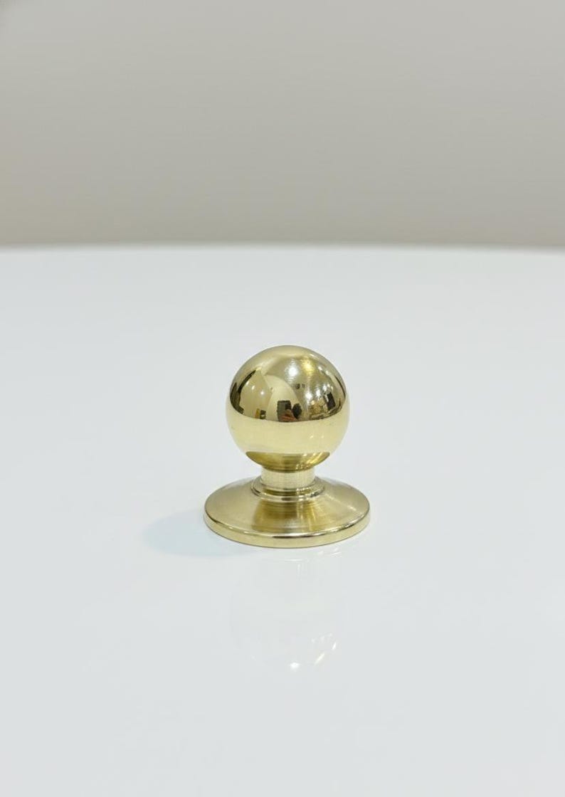 Unlacquered Brass Ball Cabinet Knobs Drawer Brass Knobs