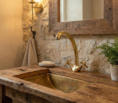 Moroccan Cross-Handle Brass Faucet