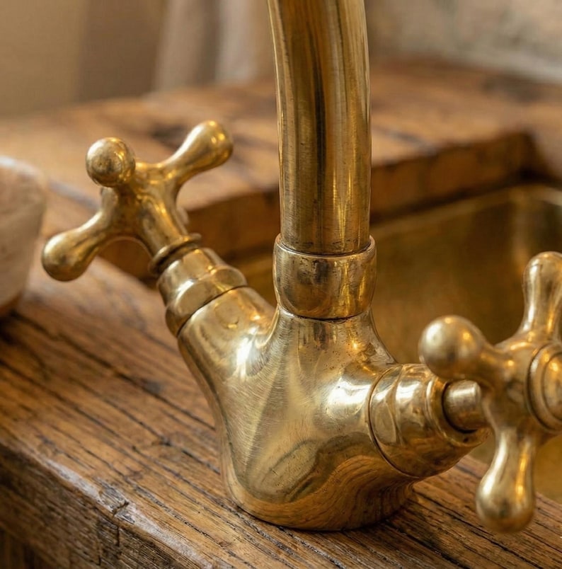 Moroccan Cross-Handle Brass Faucet