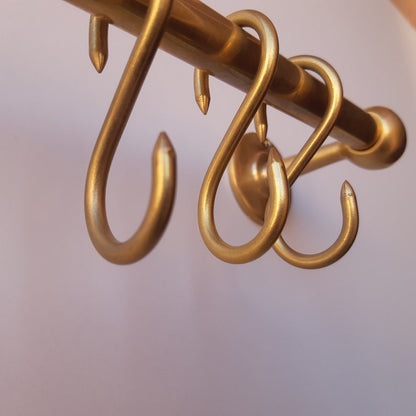 Handcrafted Unlacquered Brass Pot Rack