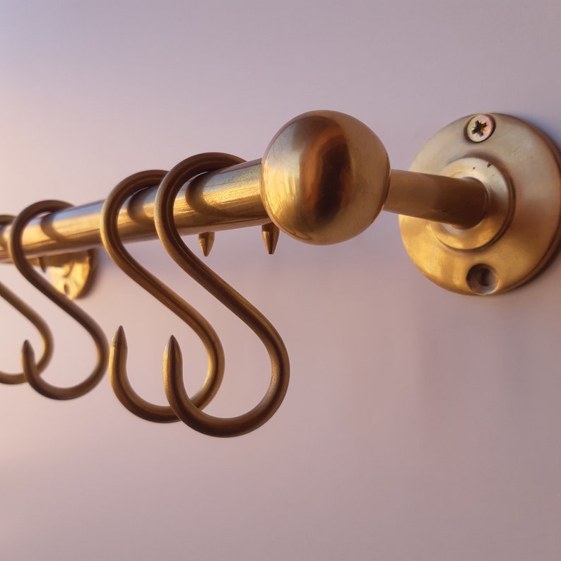 Handcrafted Unlacquered Brass Pot Rack