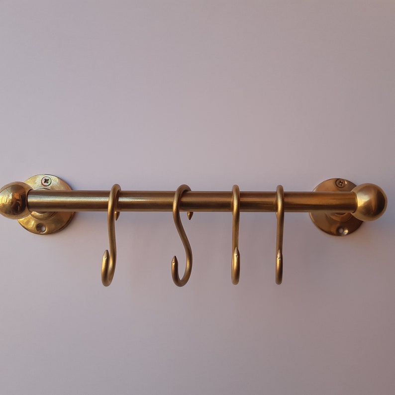 Handcrafted Unlacquered Brass Pot Rack